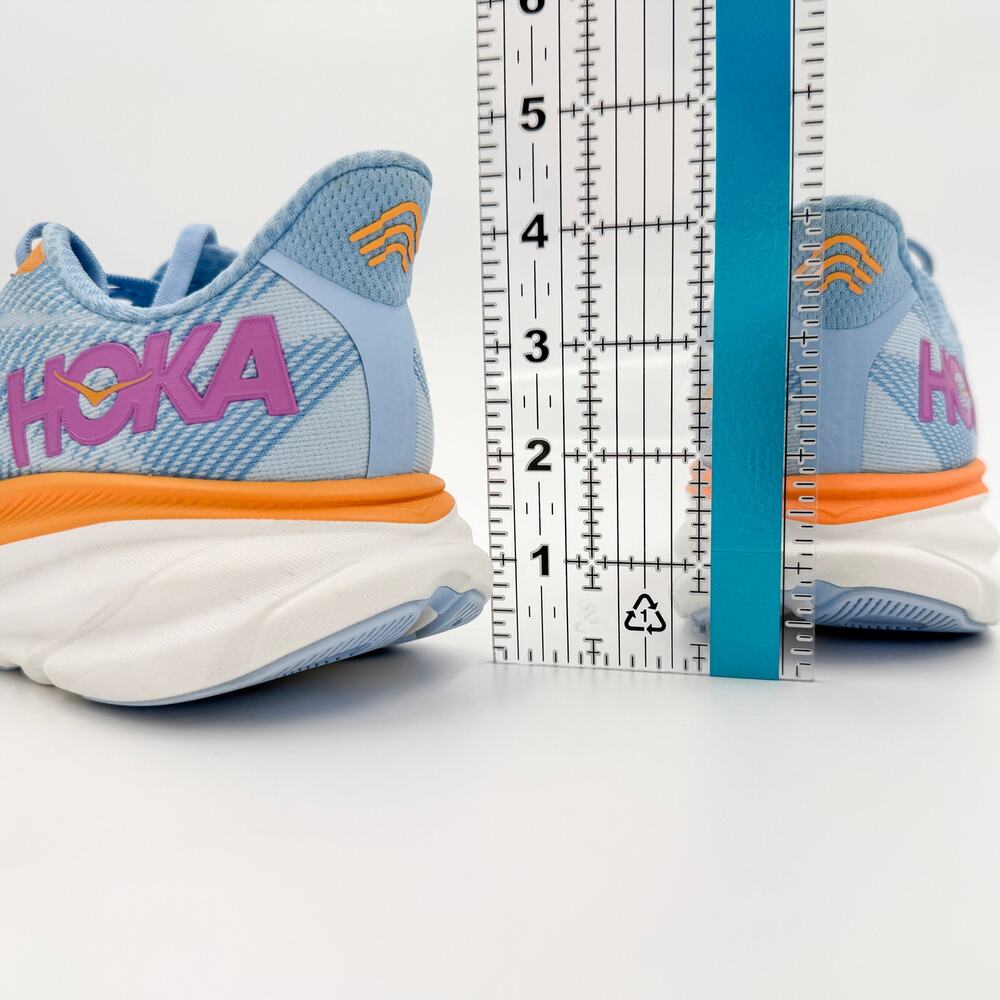HOKA Clifton 9 Women’s 6.5B Airy Blue Ice Water Orange Running Sneakers 1127896 - Picture 14 of 14